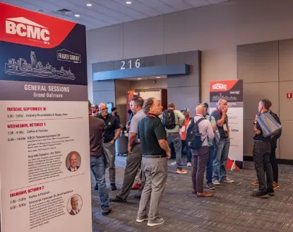 BCMC trade show floor and general sessions signage